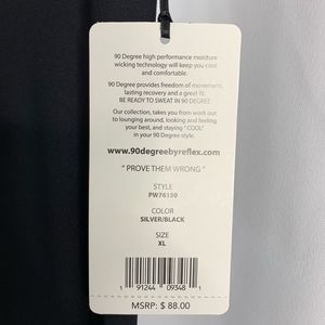 90 Degree By Reflex Pants - NEW 90 degree by reflex leggings black silver xl 90 Degree By Reflex Pants - NEW 90 degree by reflex leggings black silver xl